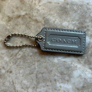 COACH Grey Leather Keychain